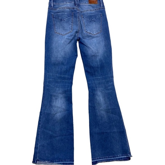 Anthropologie Unpublished Jeans. Mid rise, distressed flare jeans. Size 27. - Picture 3 of 5